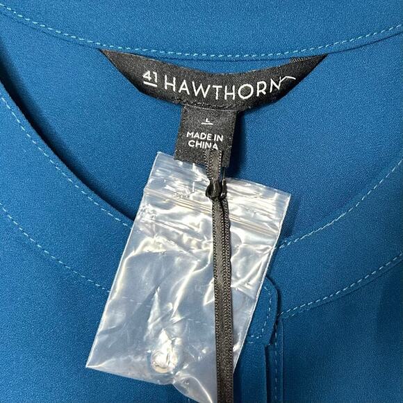 NWT 41 Hawthorn Blue Sleeveless Button Front Shirt Size L Stitch Fix - Picture 4 of 9